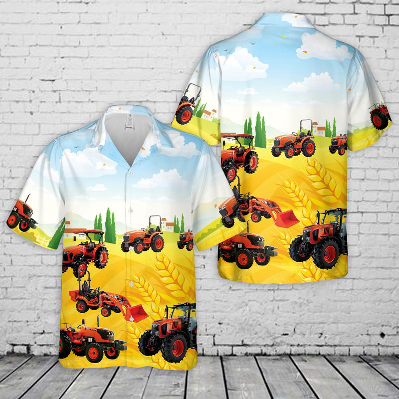 Kubota Tractor Hawaiian Shirt Gift for Men Dad Father Gift for Men Dad Father
