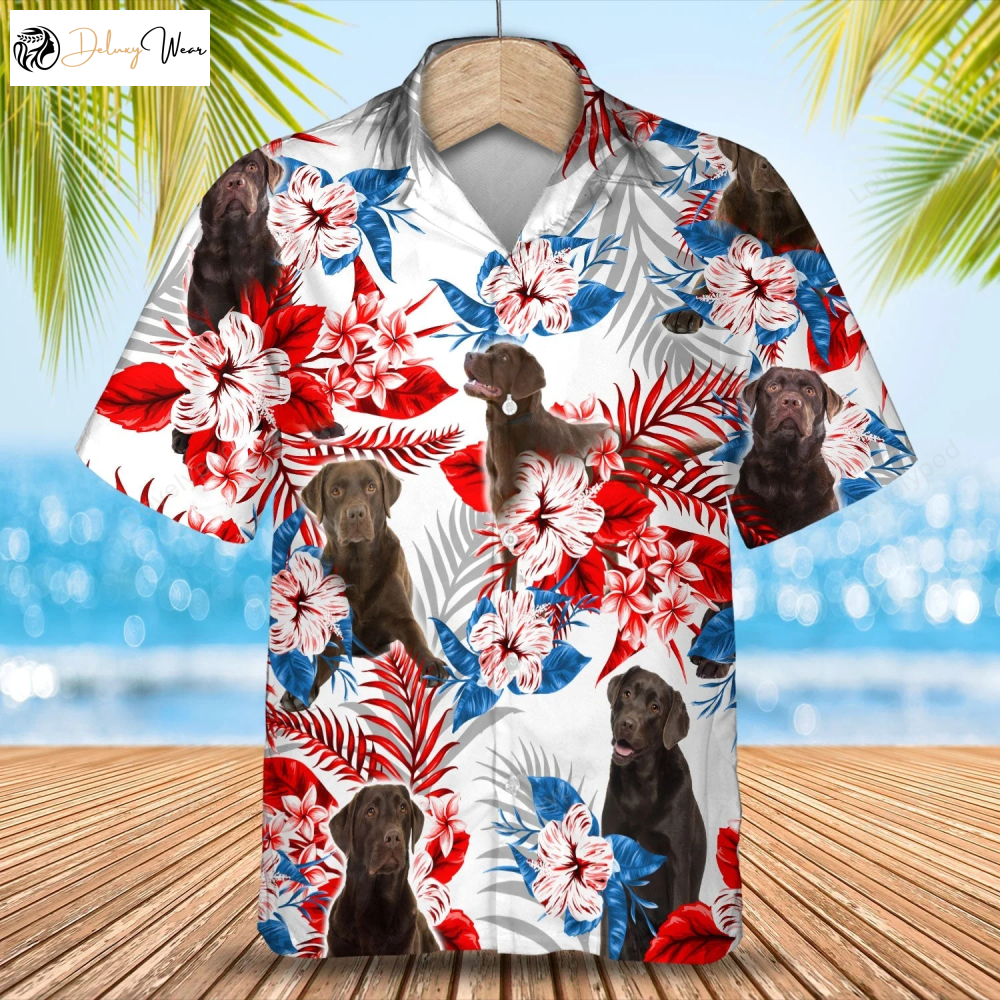 Stylish Labrador Chocolate Hawaiian Shirt Gift for Men Women Fans - Unisex Summer Aloha Shirt Gift for Men Women Fans for Men and Women