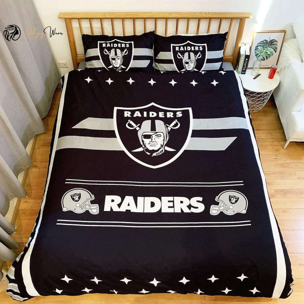Las Vegas Raiders Bedding Set Decor Gift For Men Women Decor Gift For Men Women CH