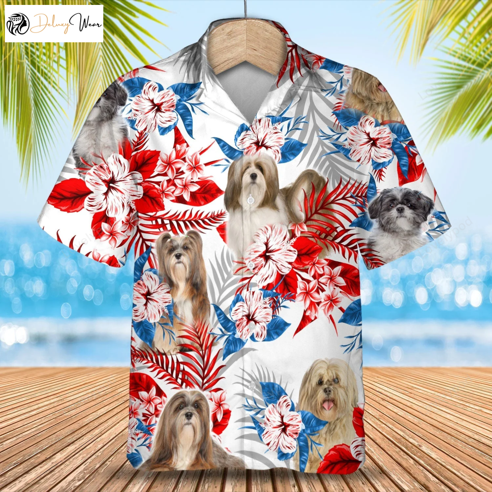 Lhasa Apso Hawaiian Shirt Gift for Men Women Fans - Summer Aloha Shirt Gift for Men Women Fans for Men & Women Stylish & Comfortable