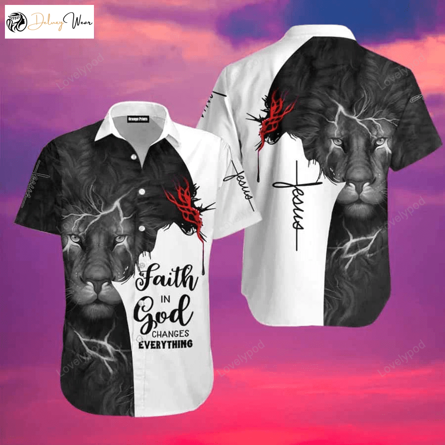 Lion Jesus Hawaiian Shirt: Embrace Your Faith with Style!