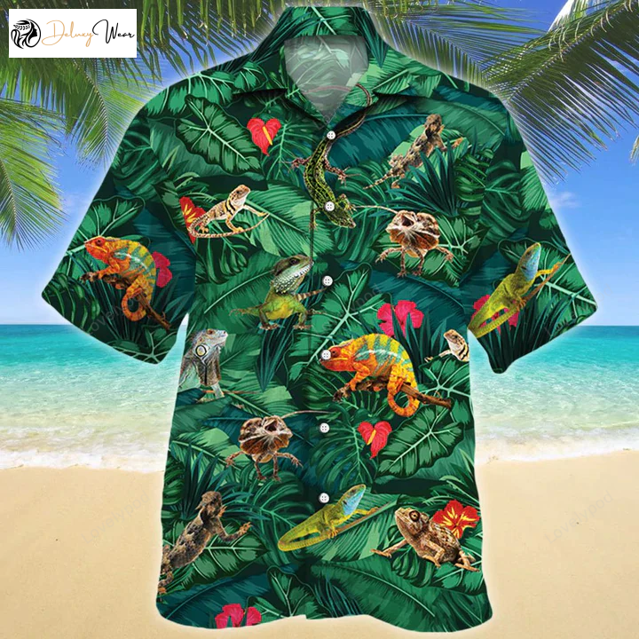 Lizard Lovers Gift Hawaiian Shirt Gift for Men Women Fans - Men s & Women s Animal Aloha Shirt Gift for Men Women Fans