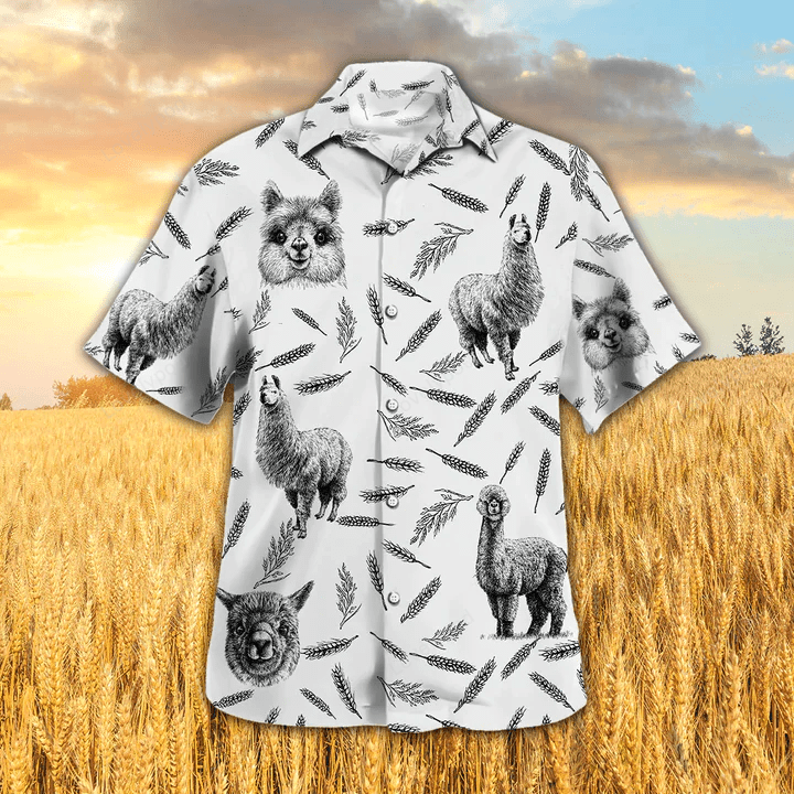 Llama Pattern Hawaiian Shirt – Stylish and Fun Llama Summer Attire!
