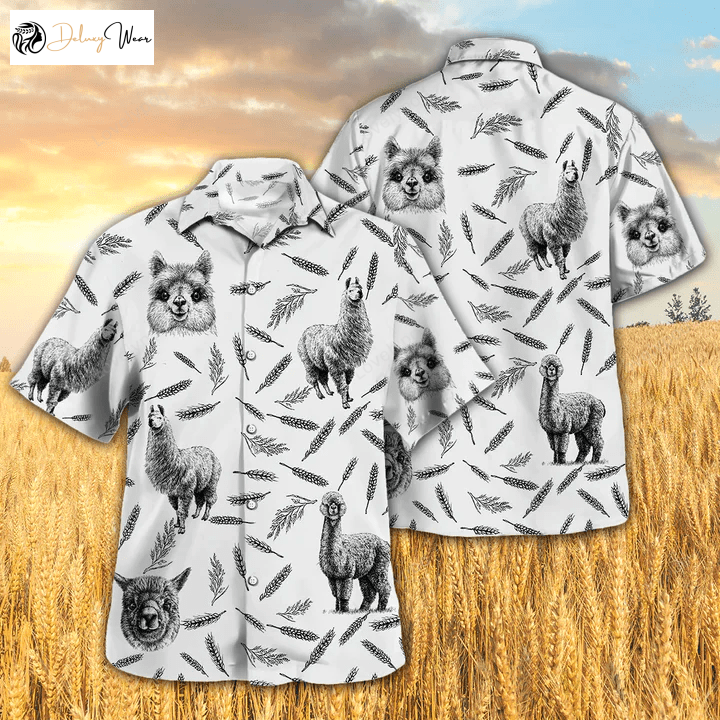 Llama Pattern Hawaiian Shirt – Stylish and Fun Llama Summer Attire!