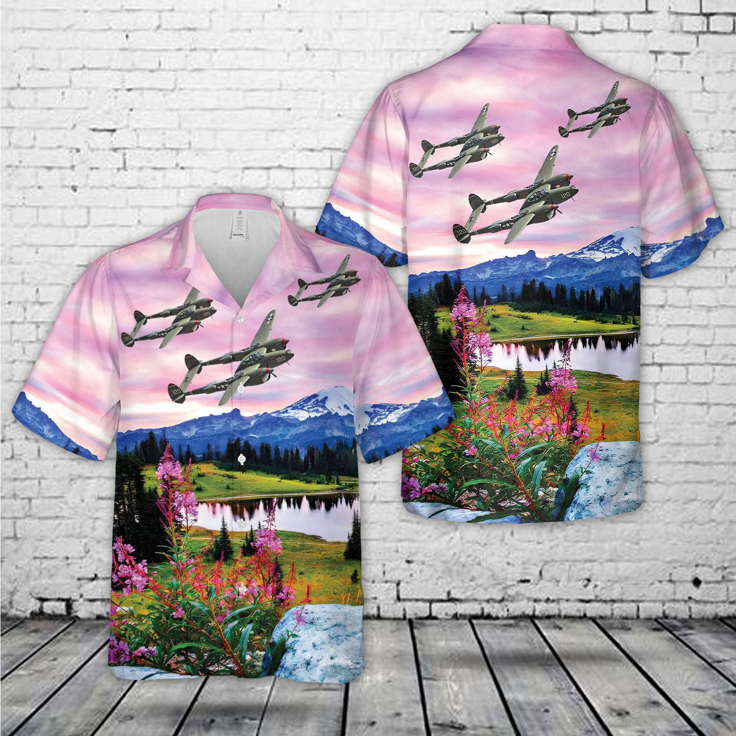 Lockheed P-38L Lightning ''Thoughts of Midnite'' Hawaiian Shirt Gift for Men Dad Father Gift for Men Dad Father