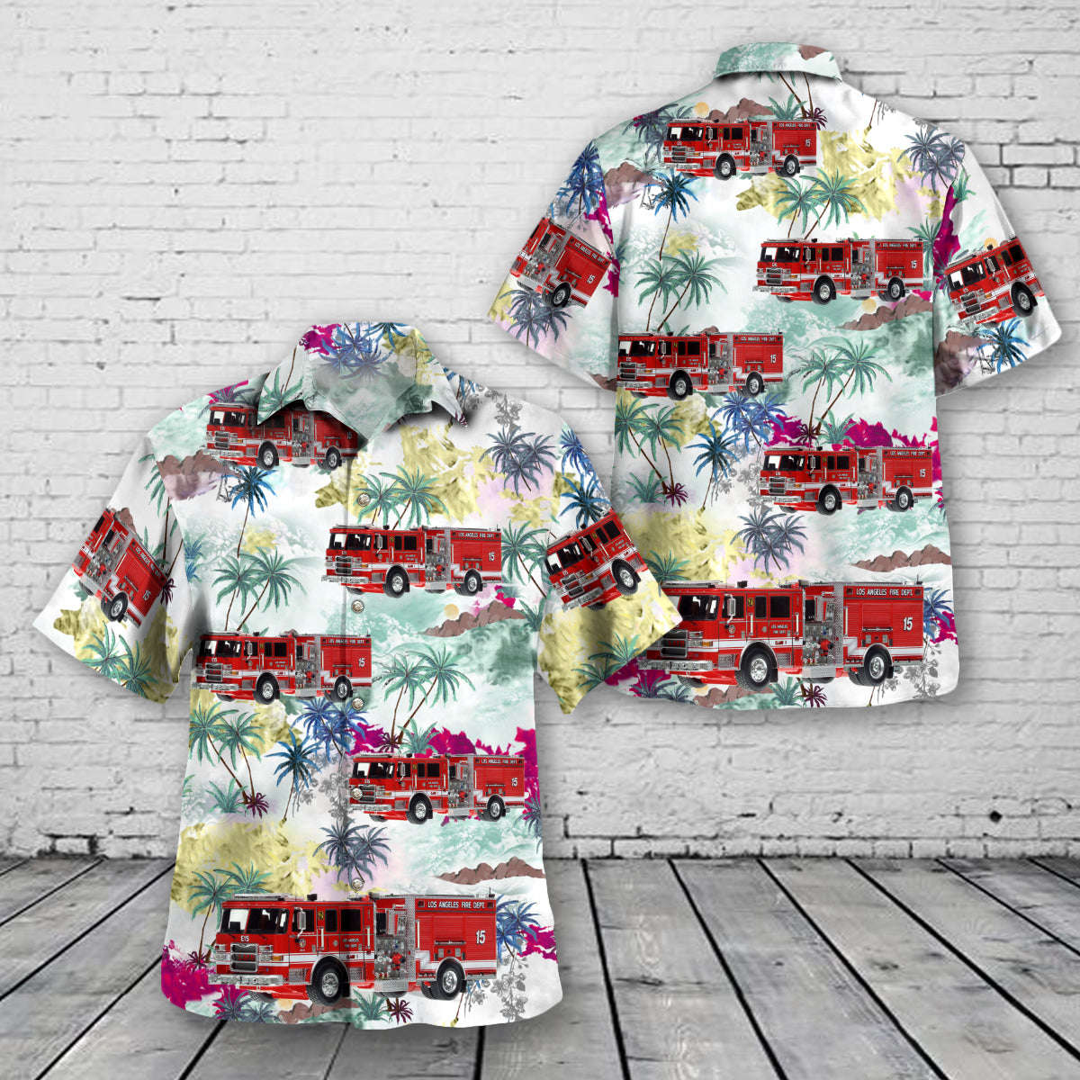 Los Angeles, California, LOS ANGELES FIRE DEPARTMENT – STATION 15 – UNIVERSITY VILLAGE USC Hawaiian Shirt Gift for Men Dad Father Gift for Men Dad Father