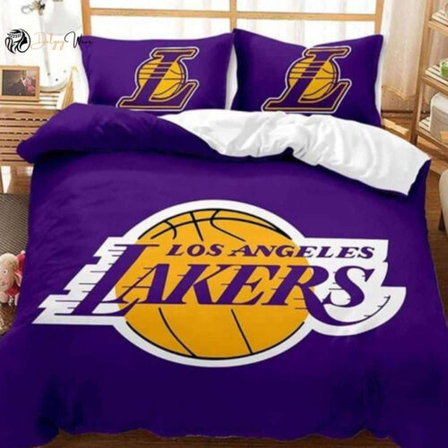 Los Angeles Lakers Bedding Set Decor Gift For Men Women Decor Gift For Men Women CH
