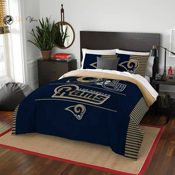 Los Angeles Rams Quilt Bedding Set Decor Gift For Men Women Decor Gift For Men Women G95