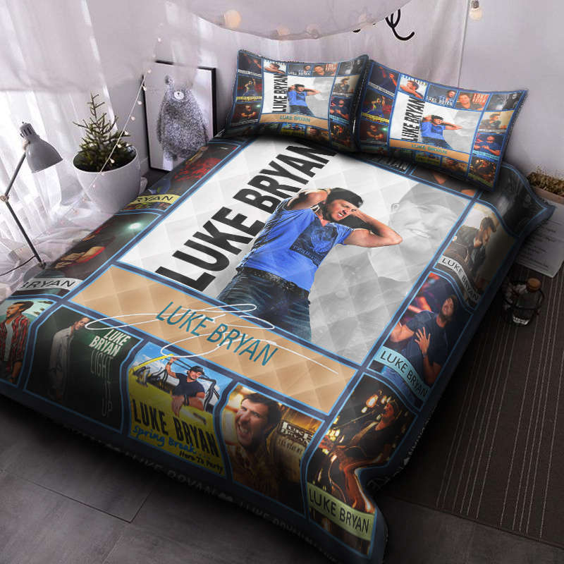 Luke Bryan Quilt Bedding Set Decor Gift For Men Women Decor Gift For Men Women G95