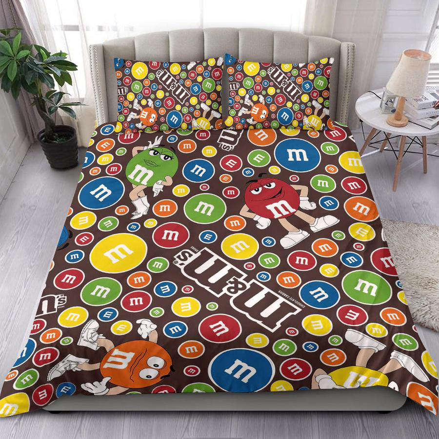 M&M’ Love Bedding Set Decor Gift For Men Women Decor Gift For Men Women G95