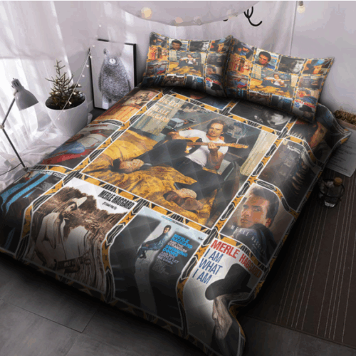 Merle Haggard Quilt Bedding Set Decor Gift For Men Women Decor Gift For Men Women G95