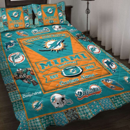 Miami Dolphins 1c Bedding Set Decor Gift For Men Women Decor Gift For Men Women G95