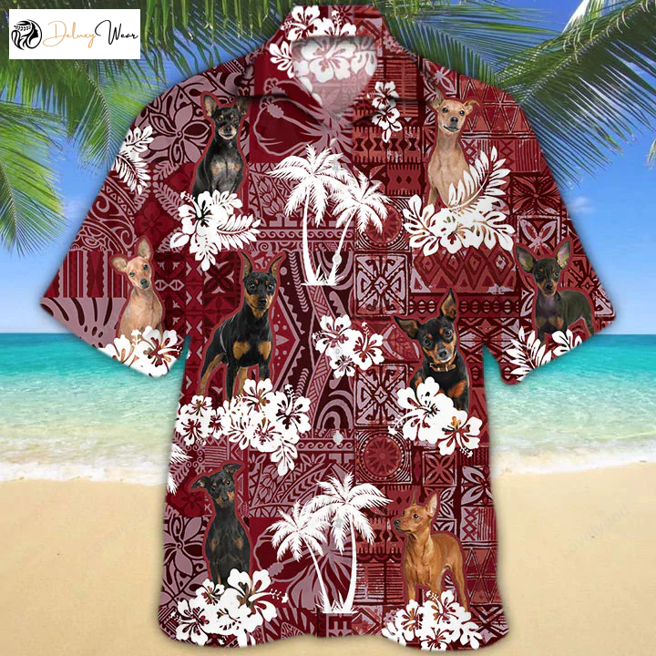 Men s Miniature Pinscher Hawaiian Shirt Gift for Men Women Fans: Stylish Gift for Dog Lovers Summer Aloha Shirt Gift for Men Women Fans