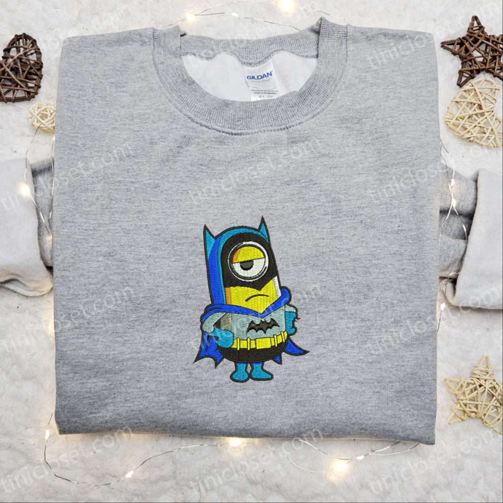 Minion Cosplay Batman Embroidered Shirt & Hoodie: Best Gift Idea for DC Superhero Movie Fans