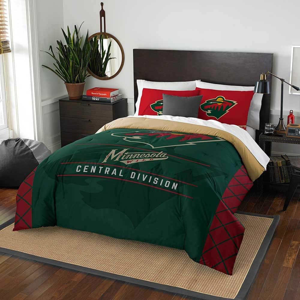 Minnesota Wild Bedding Set Decor Gift For Men Women Decor Gift For Men Women G95