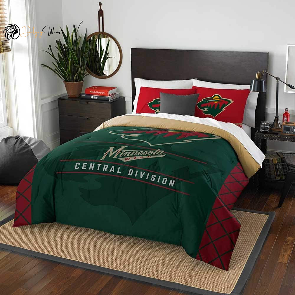 Minnesota Wild Bedding Set Decor Gift For Men Women Decor Gift For Men Women G95