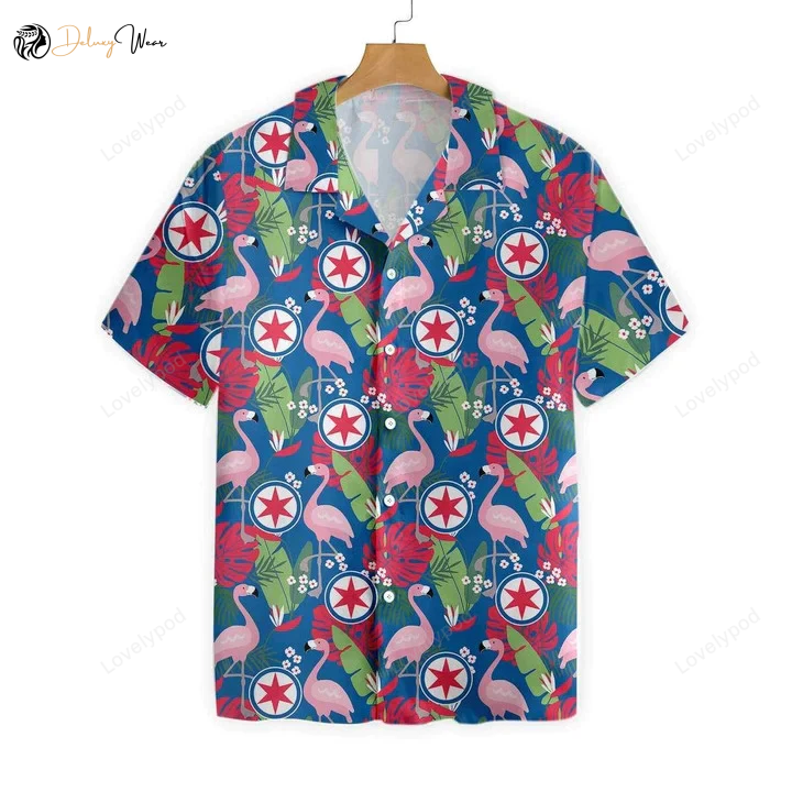 Flamingo Chicago Ornamental Design Hawaiian Shirt Gift for Men Women Fans – Morning Glory: Stylish & Vibrant Attire
