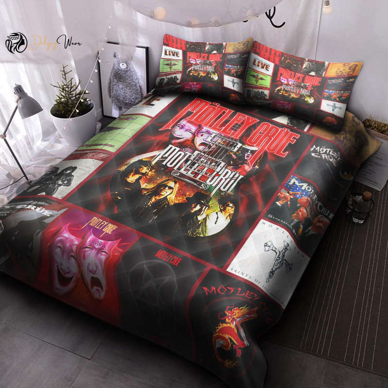 Motley Crue Quilt Bedding Set Decor Gift For Men Women Decor Gift For Men Women CH