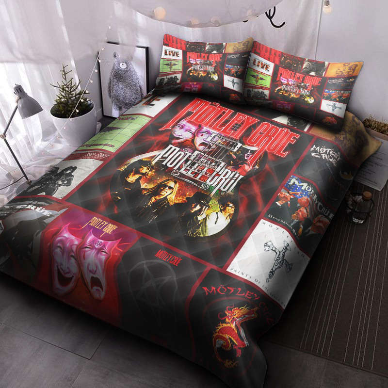 Motley Crue Quilt Bedding Set Decor Gift For Men Women Decor Gift For Men Women CH