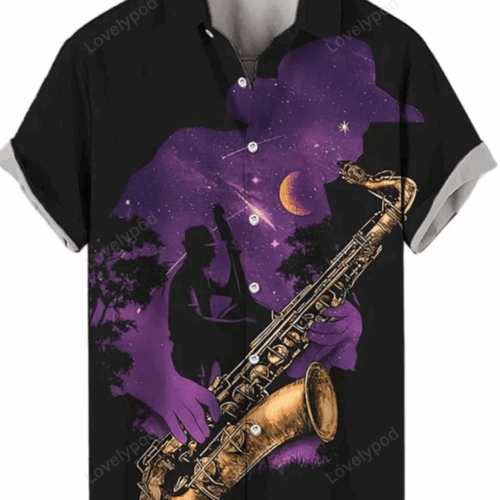 Music Element Fashion Print Short-Sleeved Hawaiian Shirt Gift for Men Women Fans – Stylish & Trendy Design