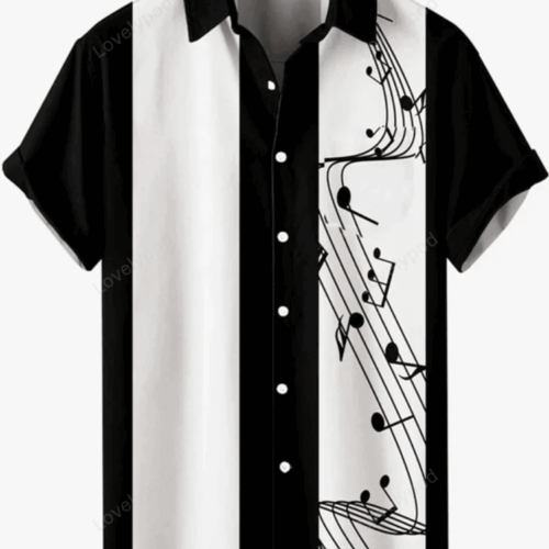 Music Elements Fashion Print Beach Hawaiian Shirt Gift for Men Women Fans – Short-sleeved Vibrant & Stylish