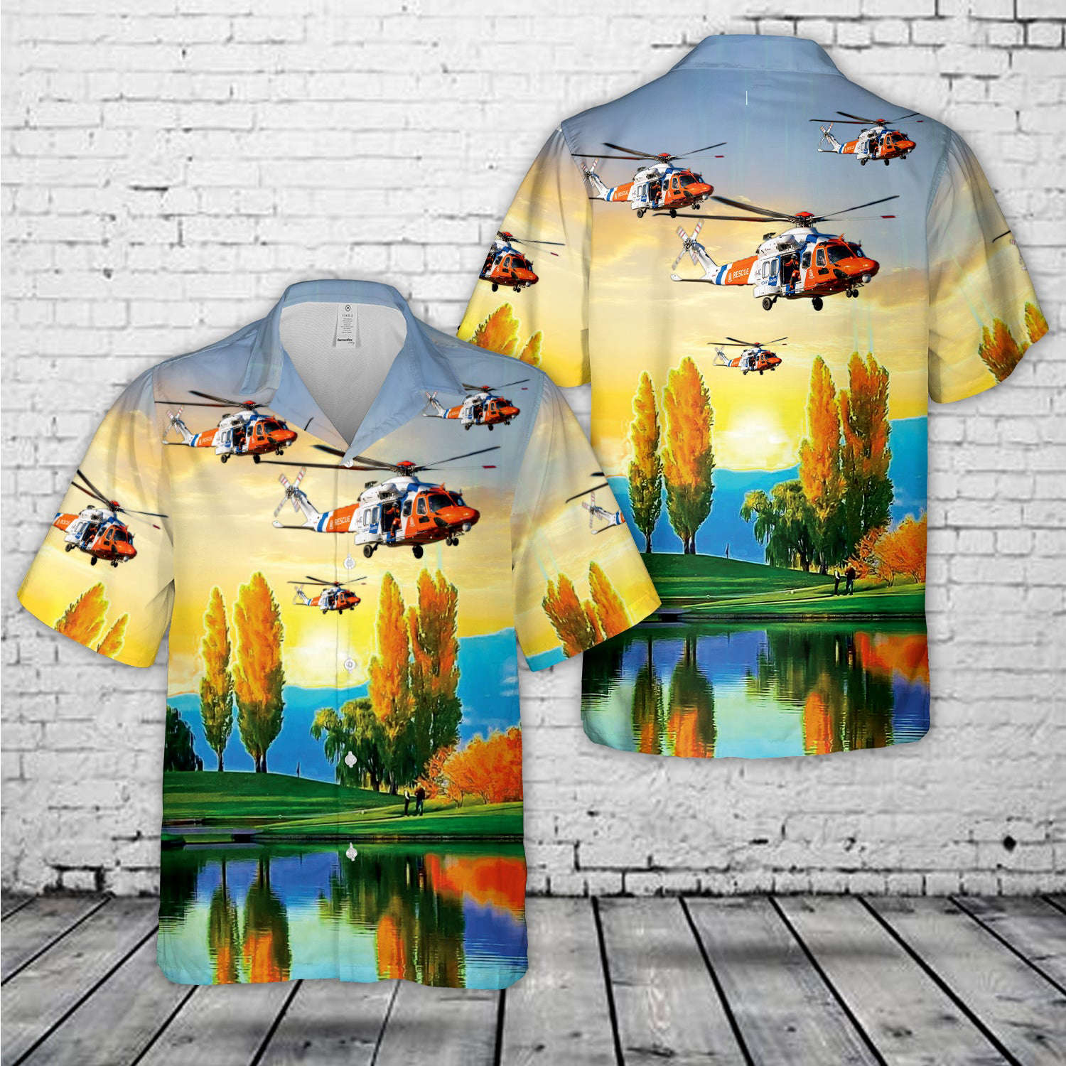 Netherlands Coast Guard (Bristow Helicopters) Agusta-Westland AW-189 Hawaiian Shirt Gift for Men Dad Father Gift for Men Dad Father