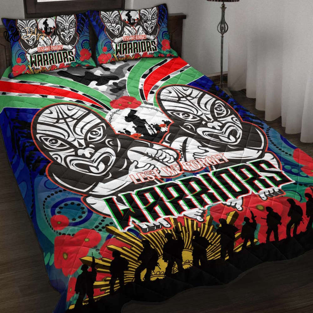 New Zealand Warriors Quilt Bedding Set Decor Gift For Men Women Decor Gift For Men Women G95