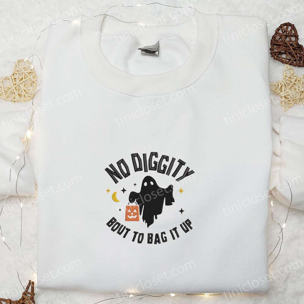 Spooktacular No Diggity Ghost Embroidered Shirt – Halloween Clothing & Ideas