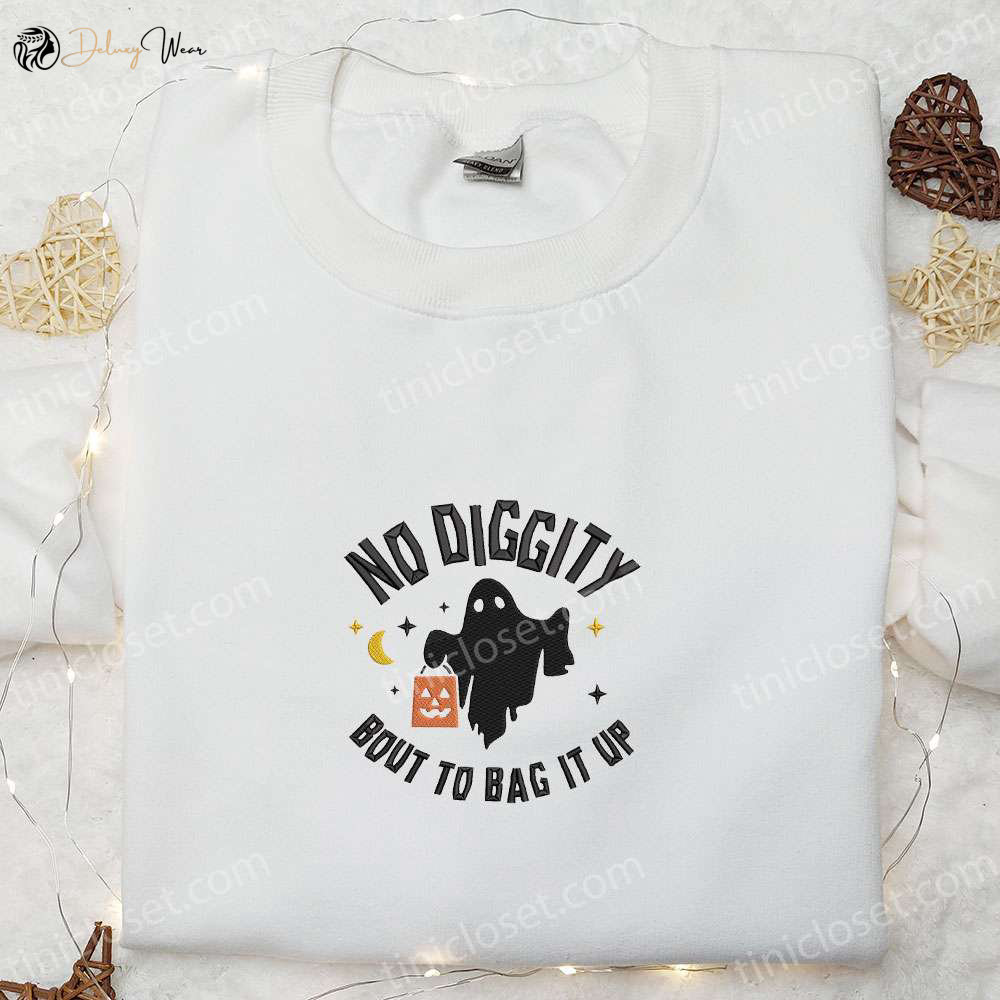 Spooktacular No Diggity Ghost Embroidered Shirt – Halloween Clothing & Ideas