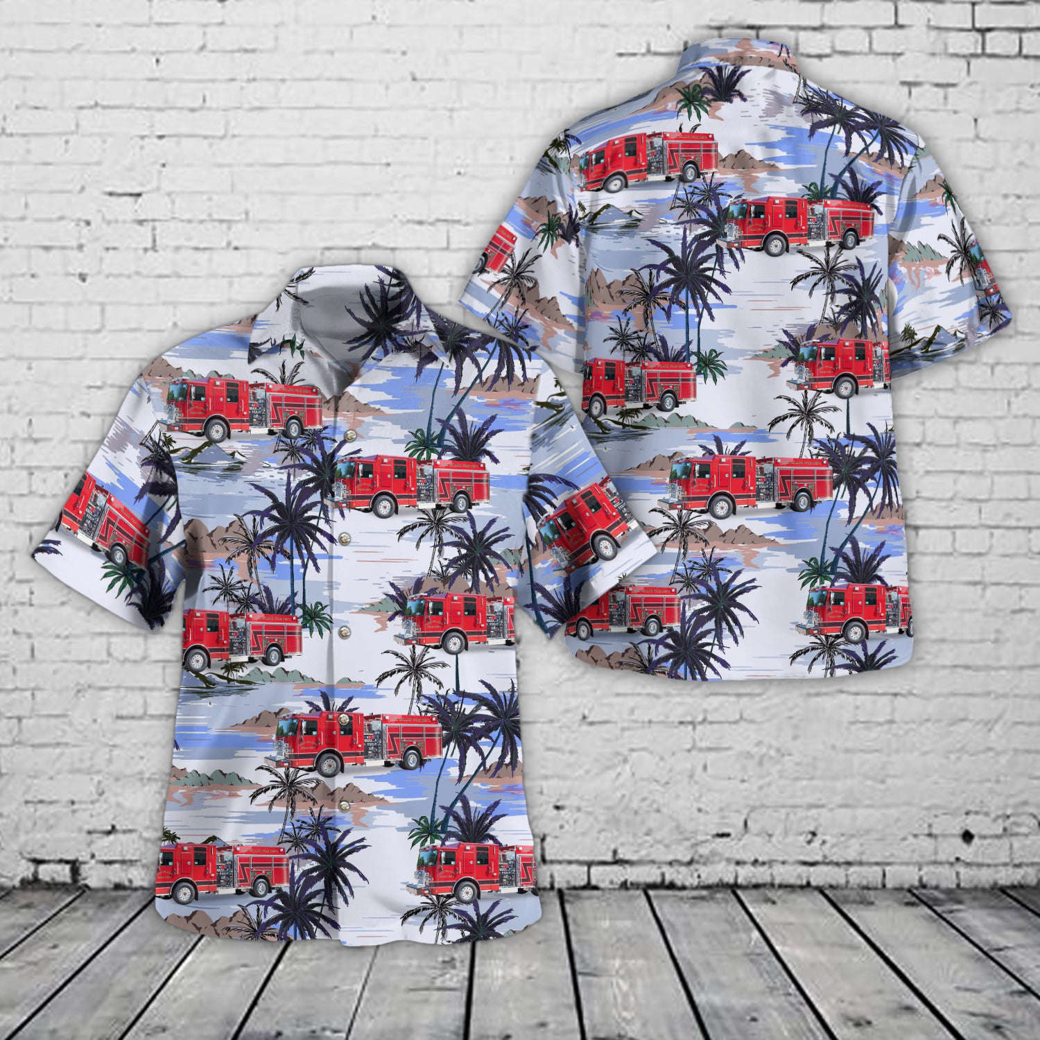 Oak Island, North Carolina, Oak Island Fire Department Hawaiian Shirt Gift for Men Dad Father Gift for Men Dad Father
