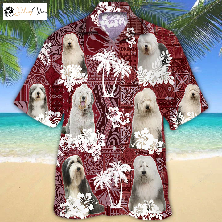 Old English Sheepdog Hawaiian Shirt Gift for Men Women Fans - Unique Gift for Dog Lovers Men s Summer Aloha Shirt Gift for Men Women Fans
