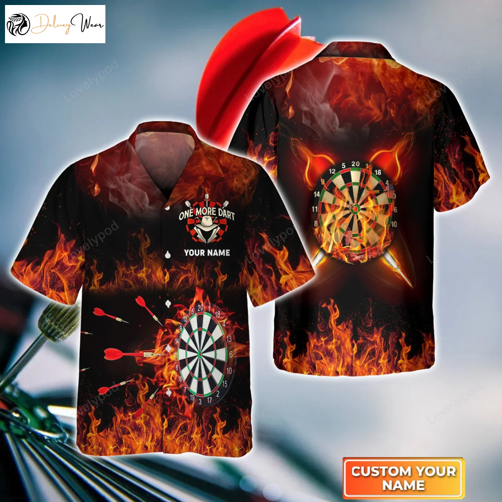 Shop the Trendy One More Dart 3D Hawaiian Shirt Gift for Men Women Fans – Perfect for Men Women & Darts Teams!