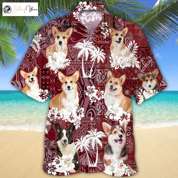 Pembroke Welsh Corgi Hawaiian Shirt Gift for Men Women Fans - Perfect Gift for Dog Lovers Men s Summer Aloha Shirt Gift for Men Women Fans