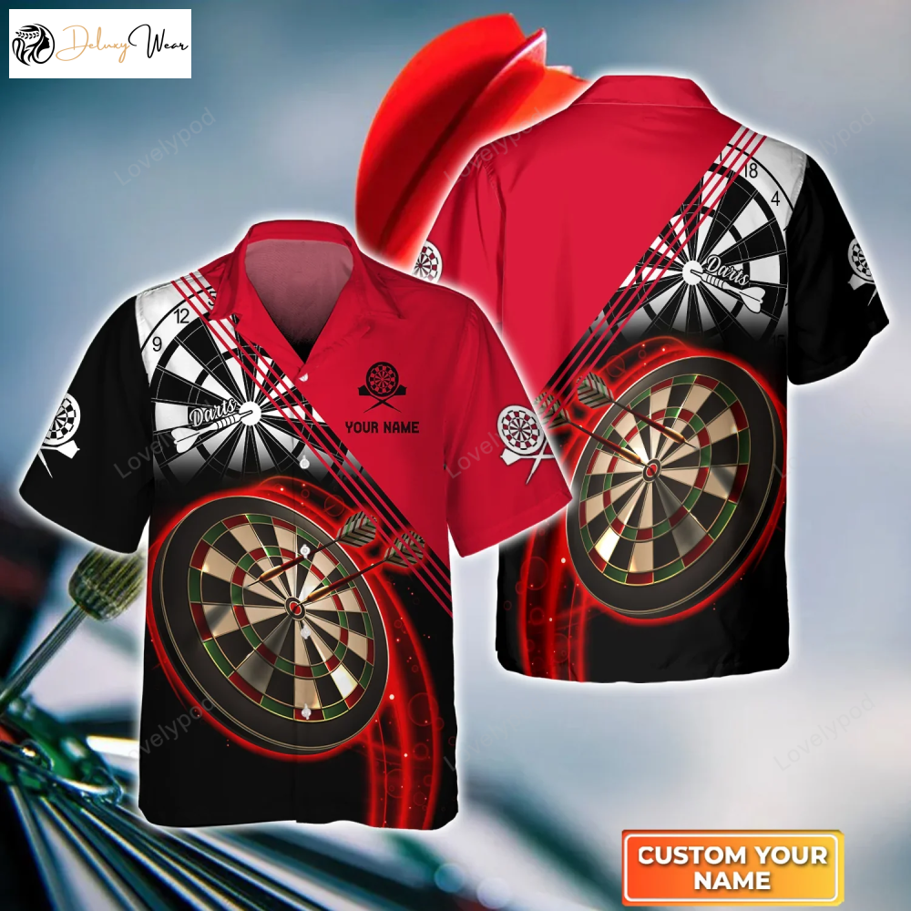 Customized Darts Red Hawaiian Shirt Gift for Men Women Fans for Men Women and Teams