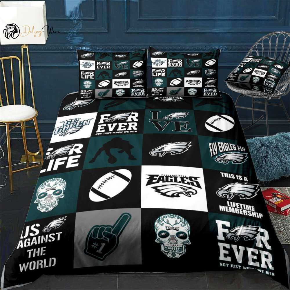 Philadelphia Eagles Bedding Set Decor Gift For Men Women Decor Gift For Men Women G95