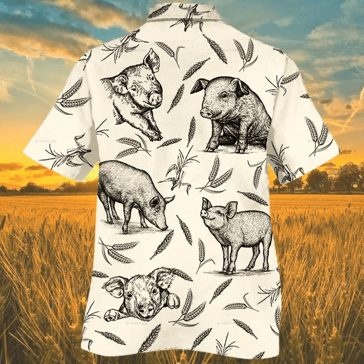Pig Farm Lovers Hawaiian Shirt Gift for Men Women Fans – Animal Farm Men & Women s Hawaiian Shirt Gift for Men Women Fanss