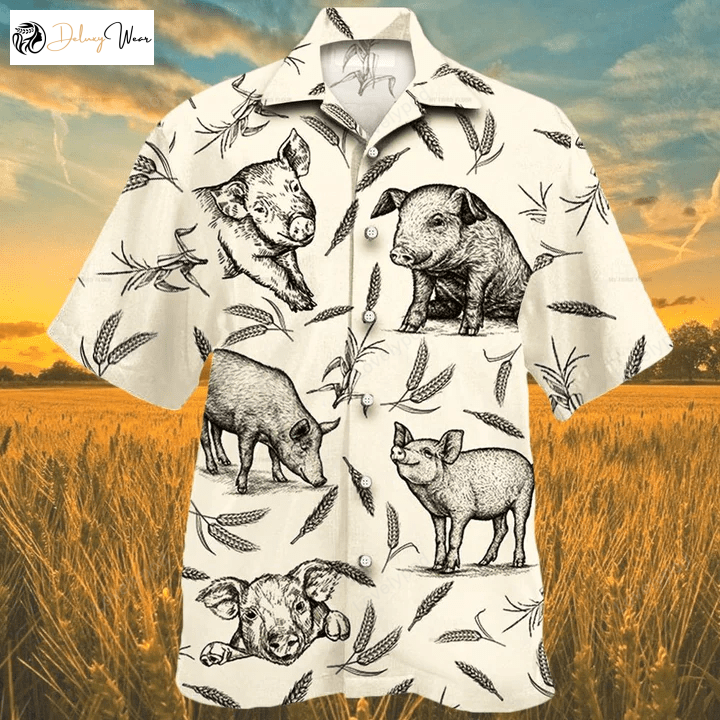 Pig Farm Lovers Hawaiian Shirt Gift for Men Women Fans – Animal Farm Men & Women s Hawaiian Shirt Gift for Men Women Fanss