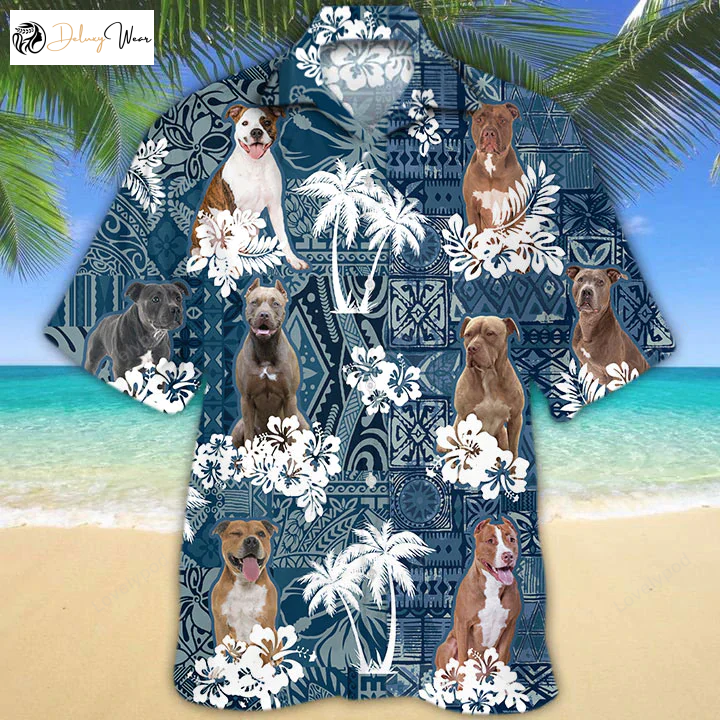 Bold & Stylish Pitbull Hawaiian Shirt Gift for Men Women Fans - Perfect Summer Attire for Dog Lovers