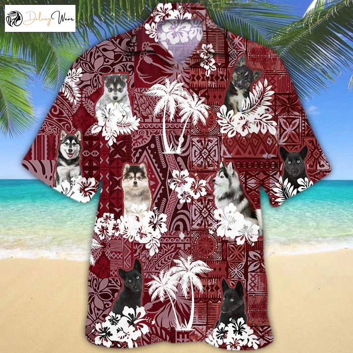 Pomsky Hawaiian Shirt Gift for Men Women Fans: Stylish Men s Gift for Dog Lovers Summer Aloha Shirt Gift for Men Women Fans