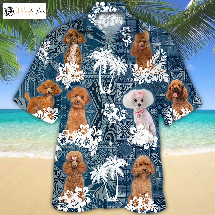 Poodle Hawaiian Shirt Gift for Men Women Fans: Stylish Canine-Inspired Apparel for a Tropical Vibe!