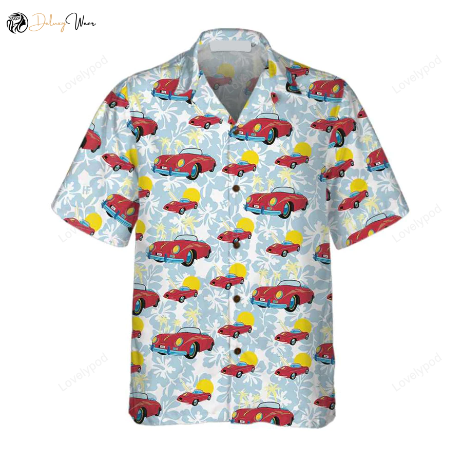 Stylish Porsche 356 Tropical Floral Hawaiian Shirt Gift for Men Women Fans for Men & Women
