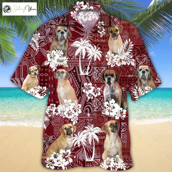Portuguese Water Dog Red Hawaiian Shirt Gift for Men Women Fans - Perfect Gift for Dog Lovers Men s Summer Aloha Shirt Gift for Men Women Fans