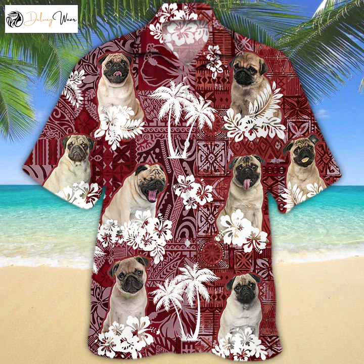 Pug Dog Hawaiian Shirt Gift for Men Women Fans: Men s Summer Aloha Gift Perfect for Dog Lovers