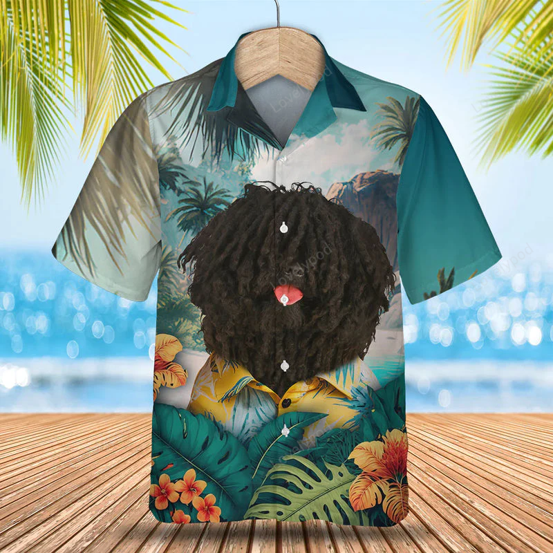 Puli Dog 3D Tropical Hawaiian Shirt Gift for Men Women Fans – Stylish Summer Shirt Gift for Men Women Fans for Men & Women Perfect for Dog Lovers!