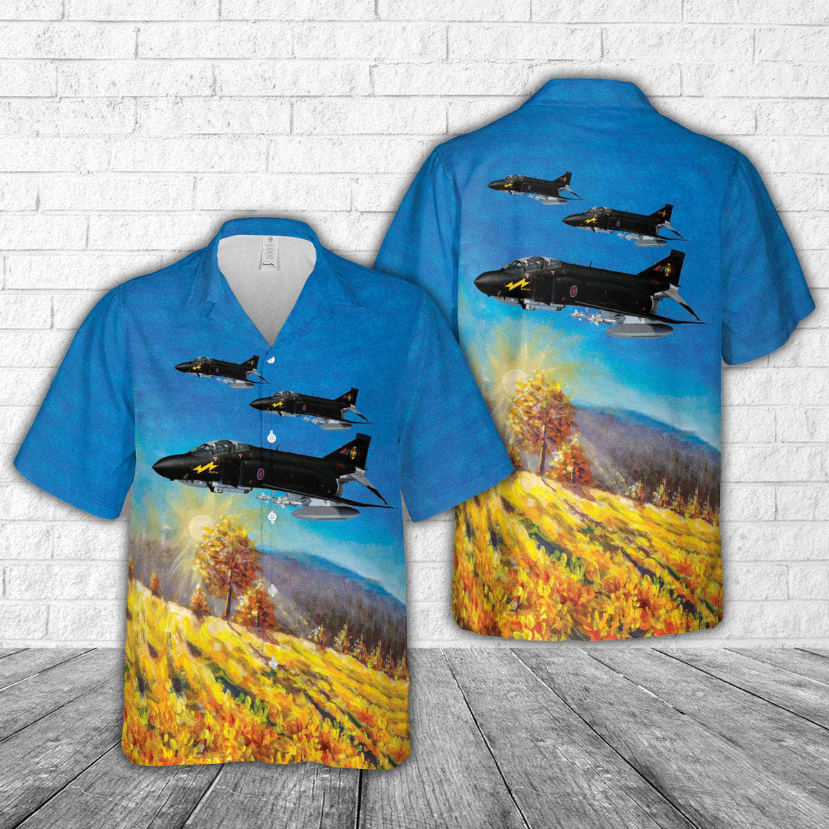 RAF McDonnell Phantom F-4K 111 Sqdn Black Mike Hawaiian Shirt Gift for Men Dad Father Gift for Men Dad Father