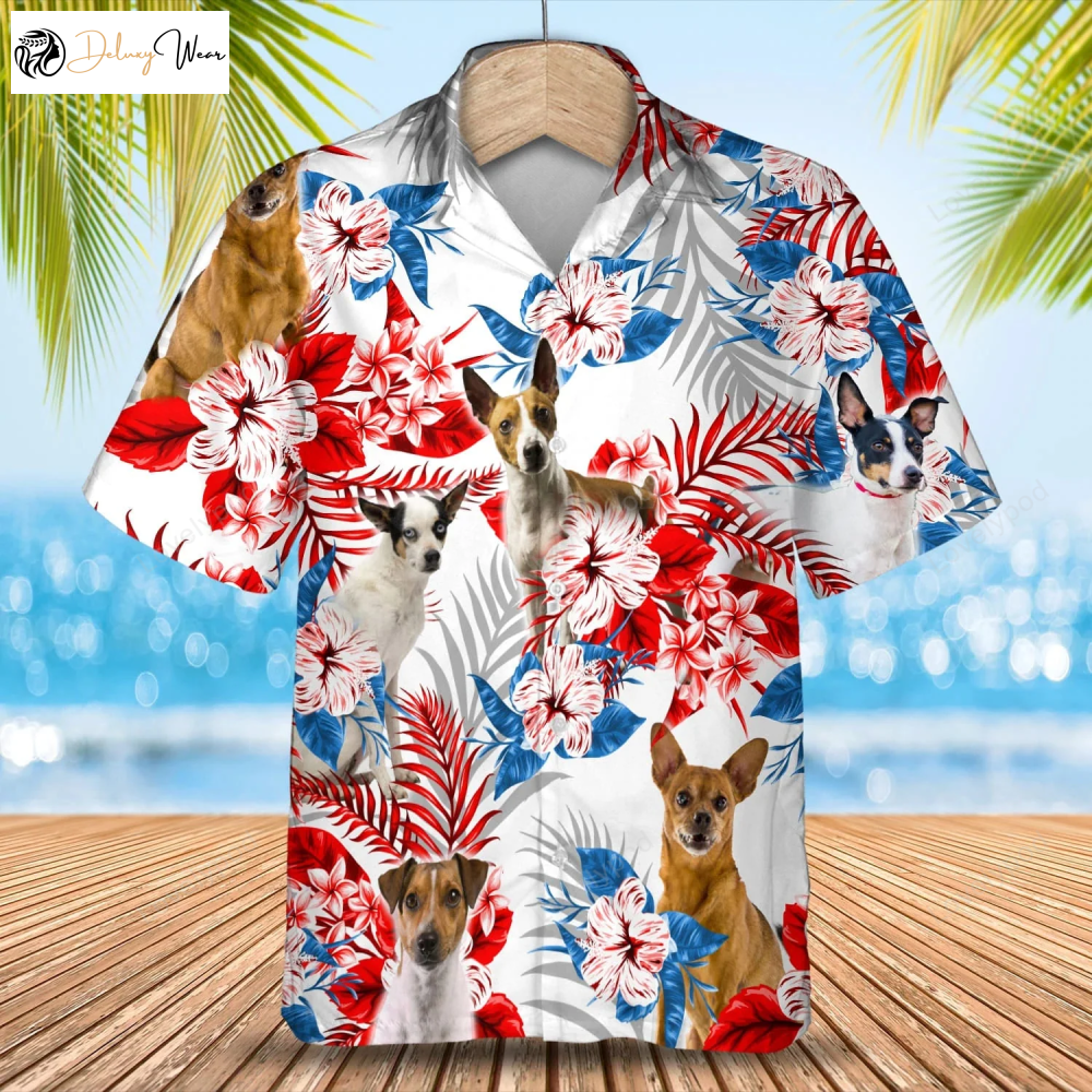 Rat Terrier Flower American Flag Hawaiian Shirt Gift for Men Women Fans - Summer Aloha Men s Shirt Gift for Men Women Fans Perfect Gift for Summer