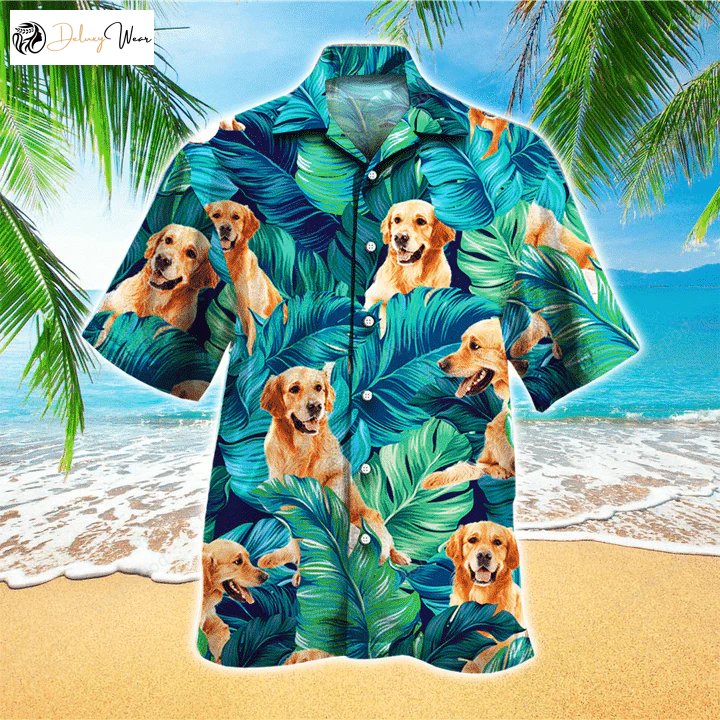 Stylish Retriever Dog Hawaiian Shirt – Personalized Men s Dog Shirt