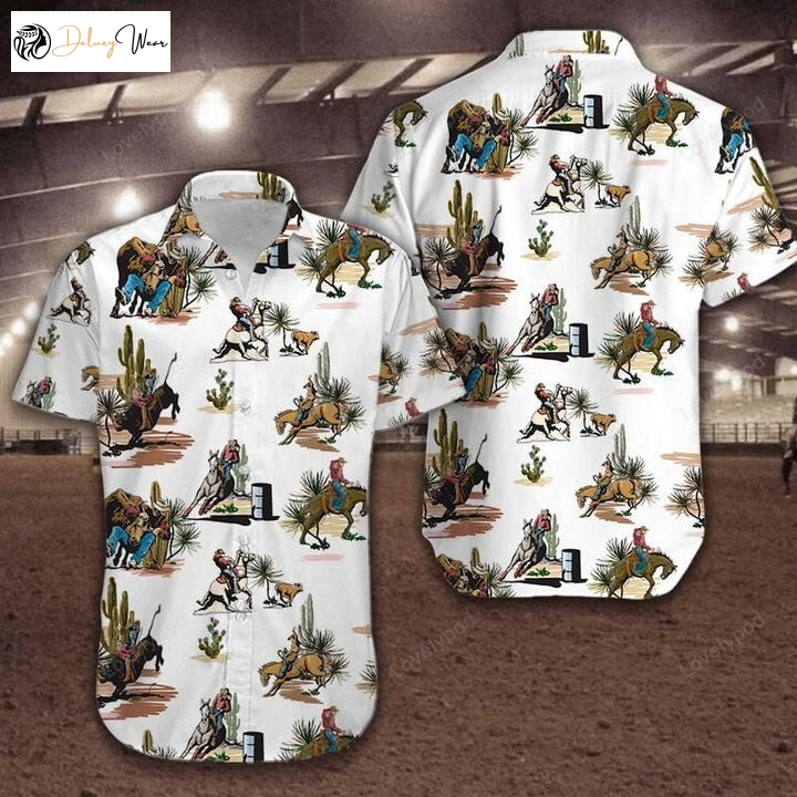 Authentic Rodeo Cowboy White Hawaiian Shirt Gift for Men Women Fans - Classic Style for Western Enthusiasts