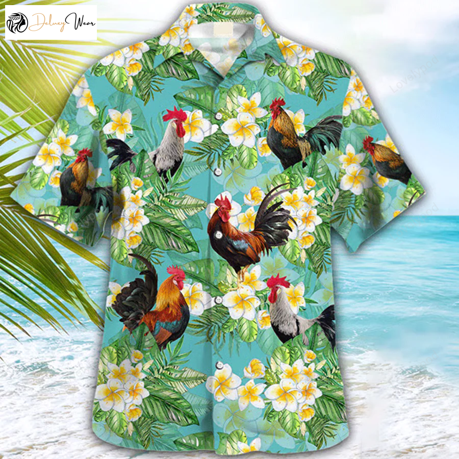 Rooster Tropical Hawaiian Shirt Gift for Men Women Fans - Animal & Farmer Shirt Gift for Men Women Fans for Men and Women