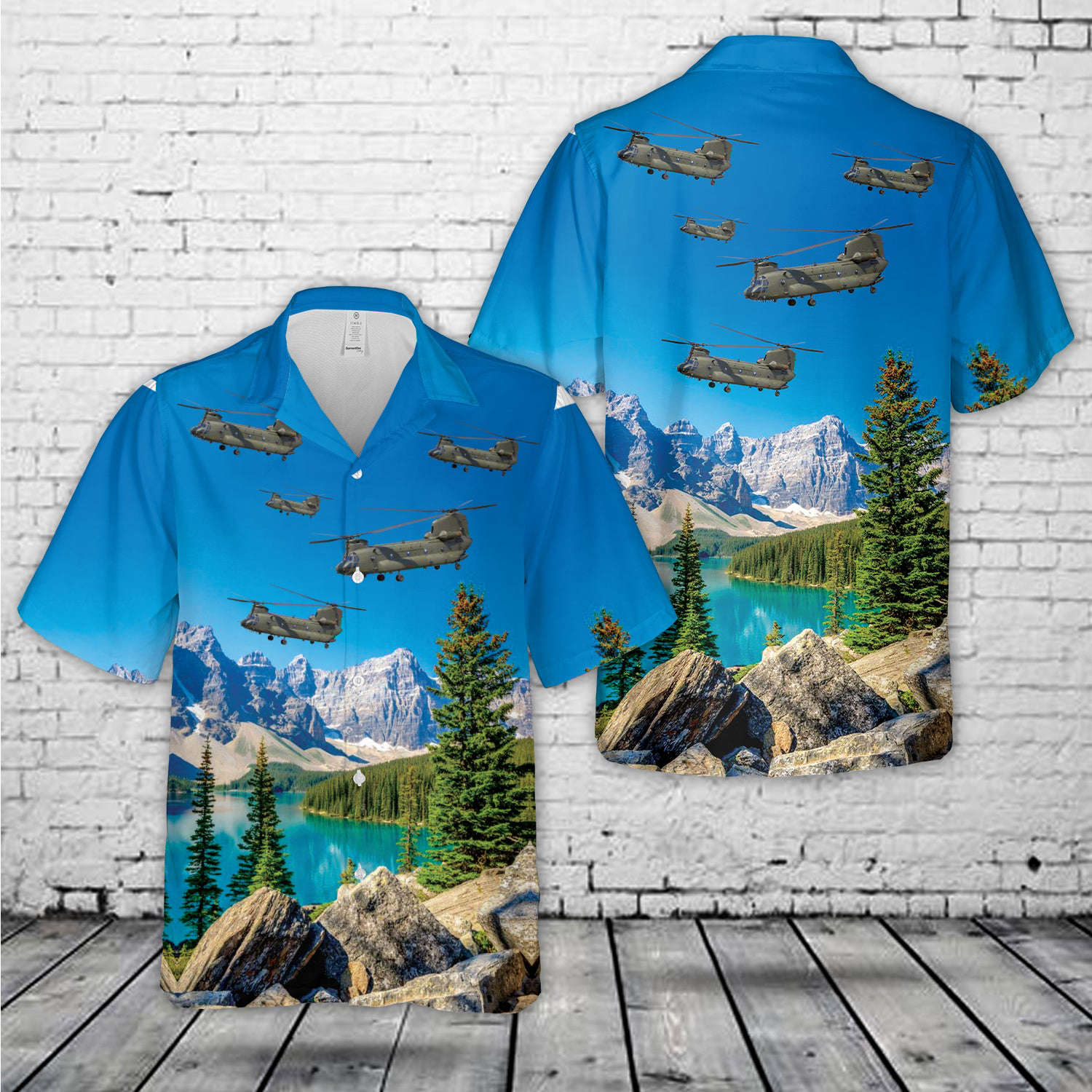Royal Air Force Chinook HC2 ZA682, 2008 Hawaiian Shirt Gift for Men Dad Father Gift for Men Dad Father